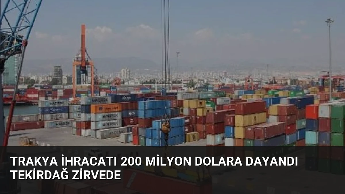 Trakya İhracatı 200 Milyon Dolara Dayandı Tekirdağ Zirvede
