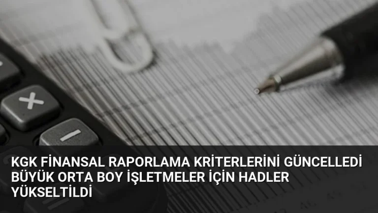 KGK Finansal Raporlama Kriterlerini Güncelledi Büyük Orta Boy İşletmeler İçin Hadler Yükseltildi