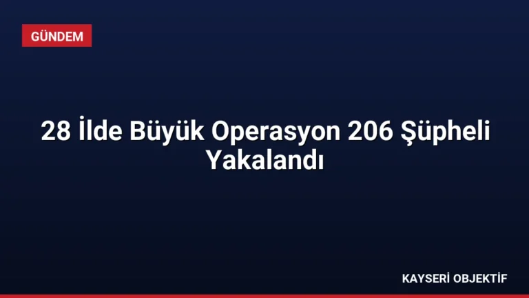 28 İlde Büyük Operasyon 206 Şüpheli Yakalandı