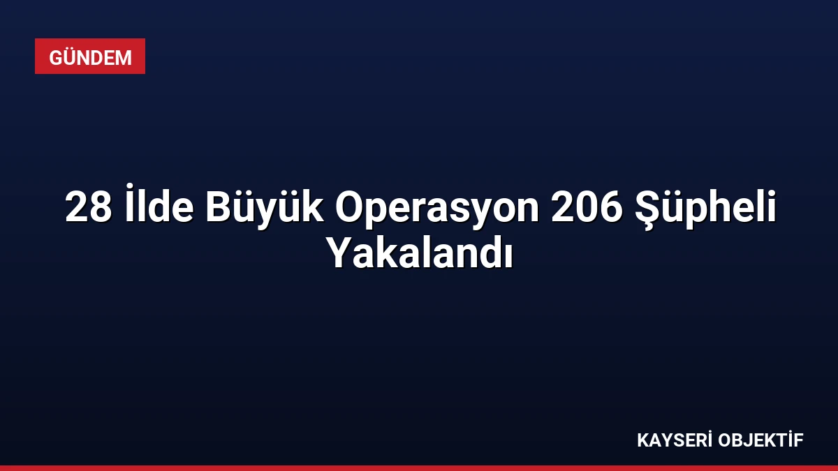 28 İlde Büyük Operasyon 206 Şüpheli Yakalandı