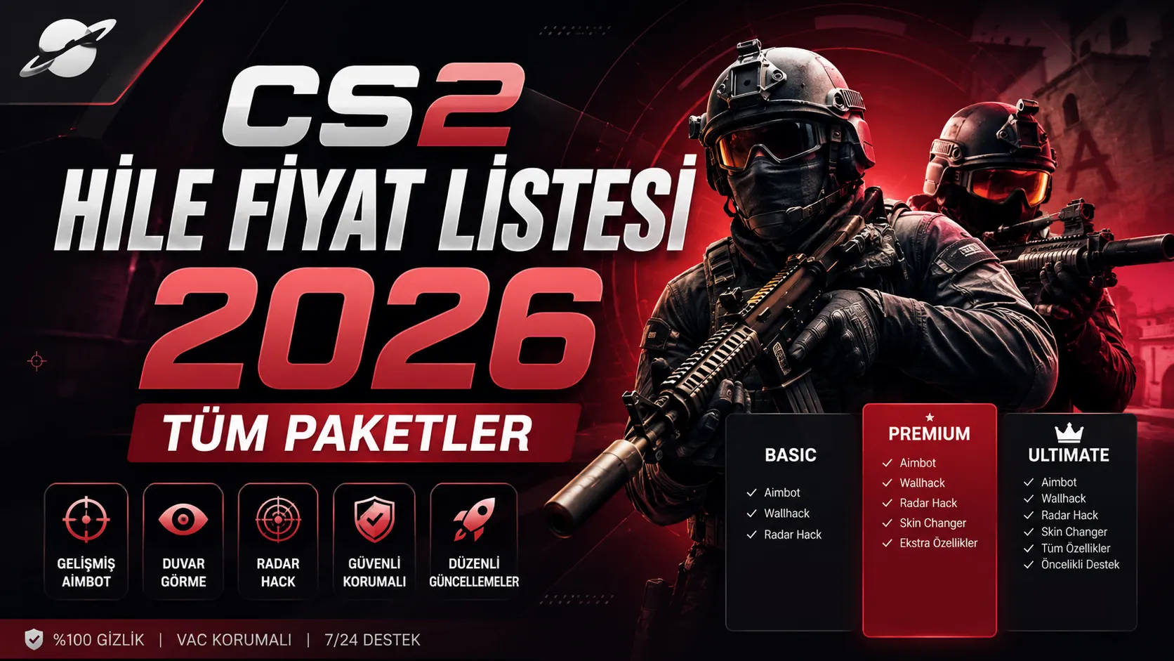 CS2 Hile Fiyat Listesi 2026: Tüm Paketler
