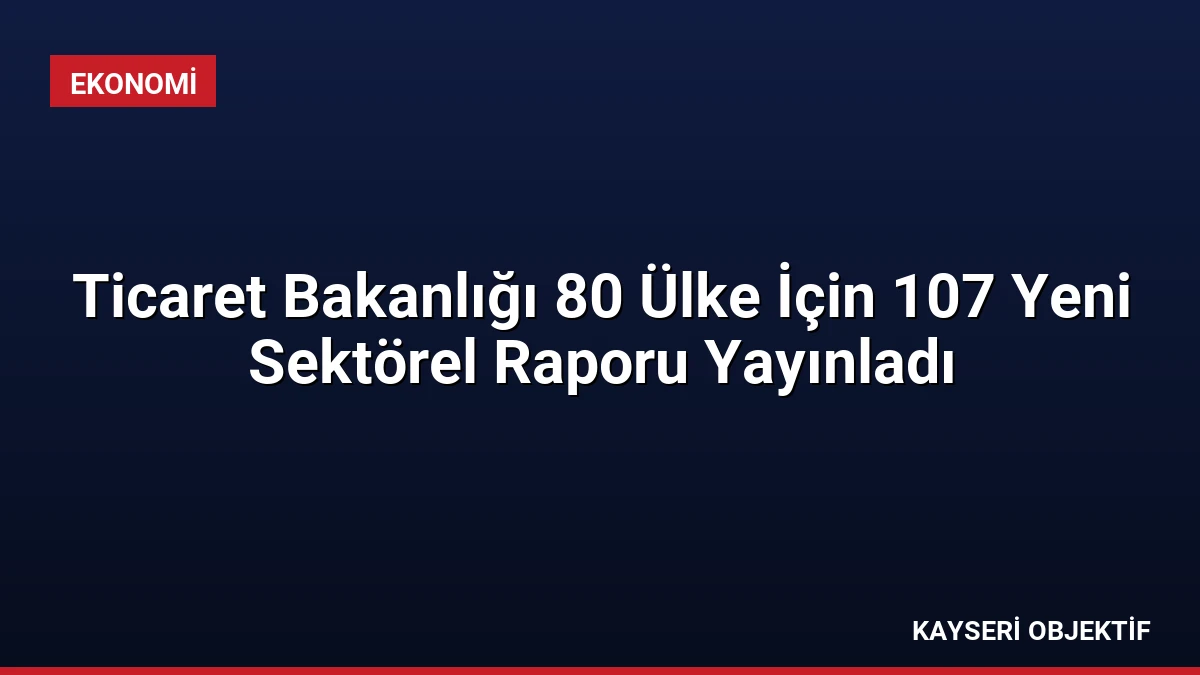 Ticaret Bakanlığı 80 Ülke İçin 107 Yeni Sektörel Raporu Yayınladı