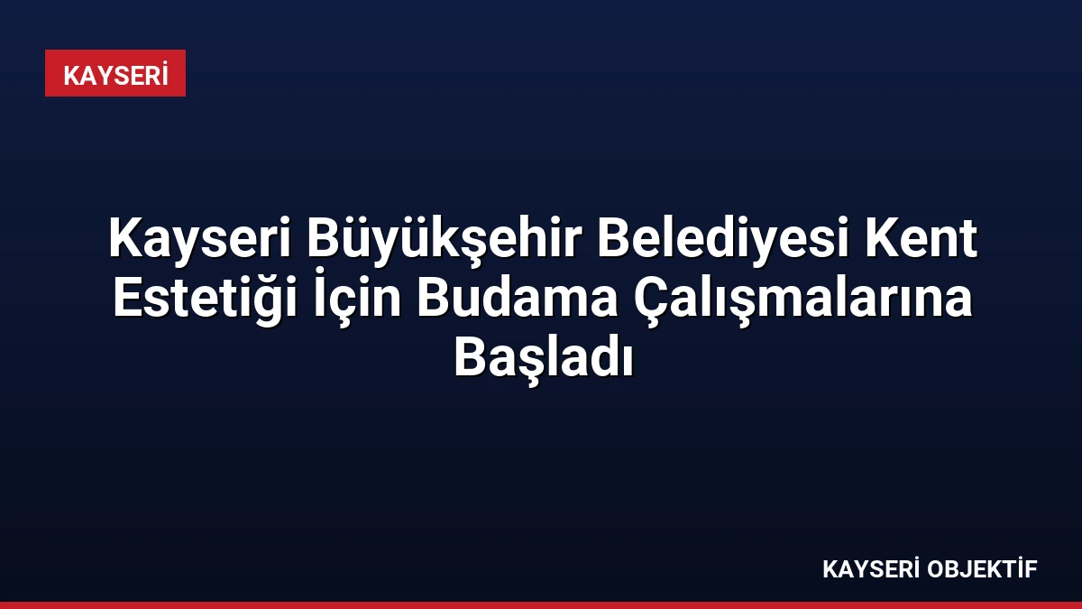 Kayseri Büyükşehir Belediyesi Kent Estetiği İçin Budama Çalışmalarına Başladı