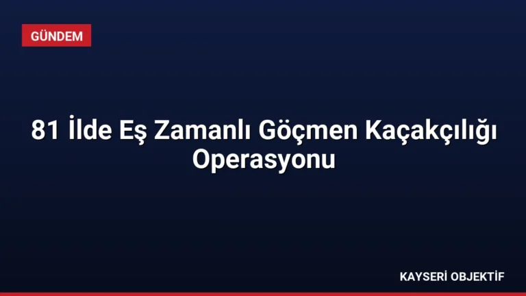 81 İlde Eş Zamanlı Göçmen Kaçakçılığı Operasyonu