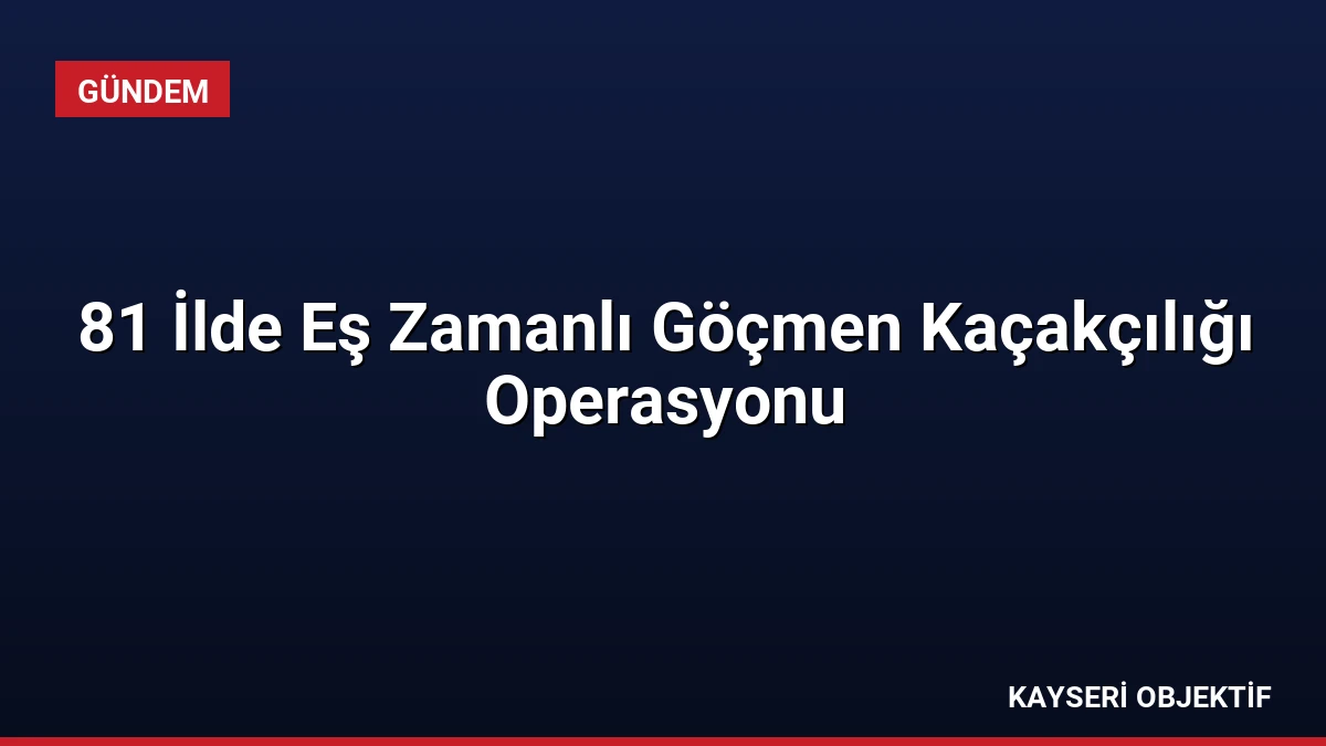 81 İlde Eş Zamanlı Göçmen Kaçakçılığı Operasyonu