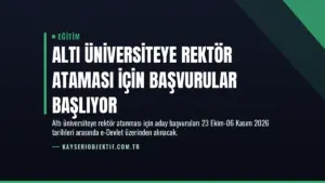 Altı Üniversiteye Rektör Ataması İçin Başvurular Başlıyor
