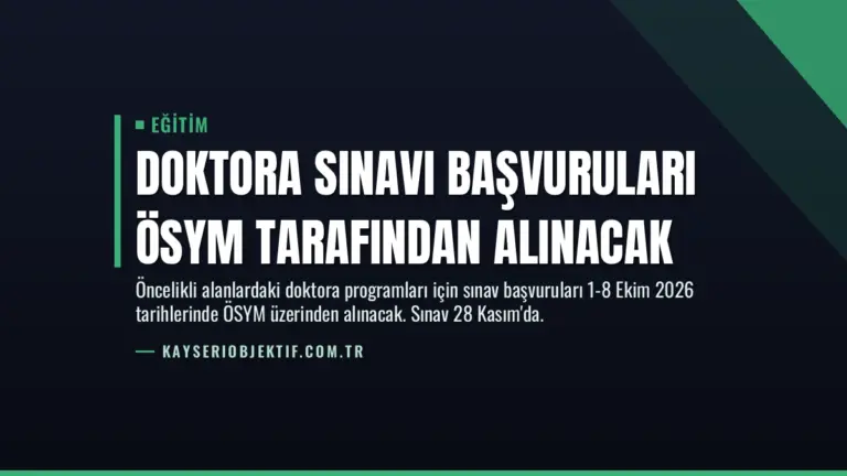 Doktora Sınavı Başvuruları ÖSYM Tarafından Alınacak