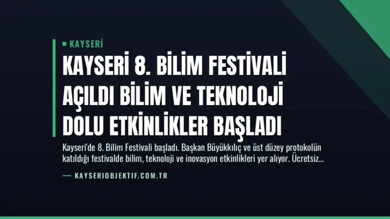 Kayseri 8. Bilim Festivali Açıldı Bilim ve Teknoloji Dolu Etkinlikler Başladı