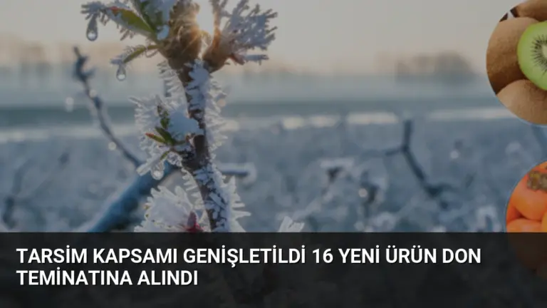 TARSİM Kapsamı Genişletildi 16 Yeni Ürün Don Teminatına Alındı