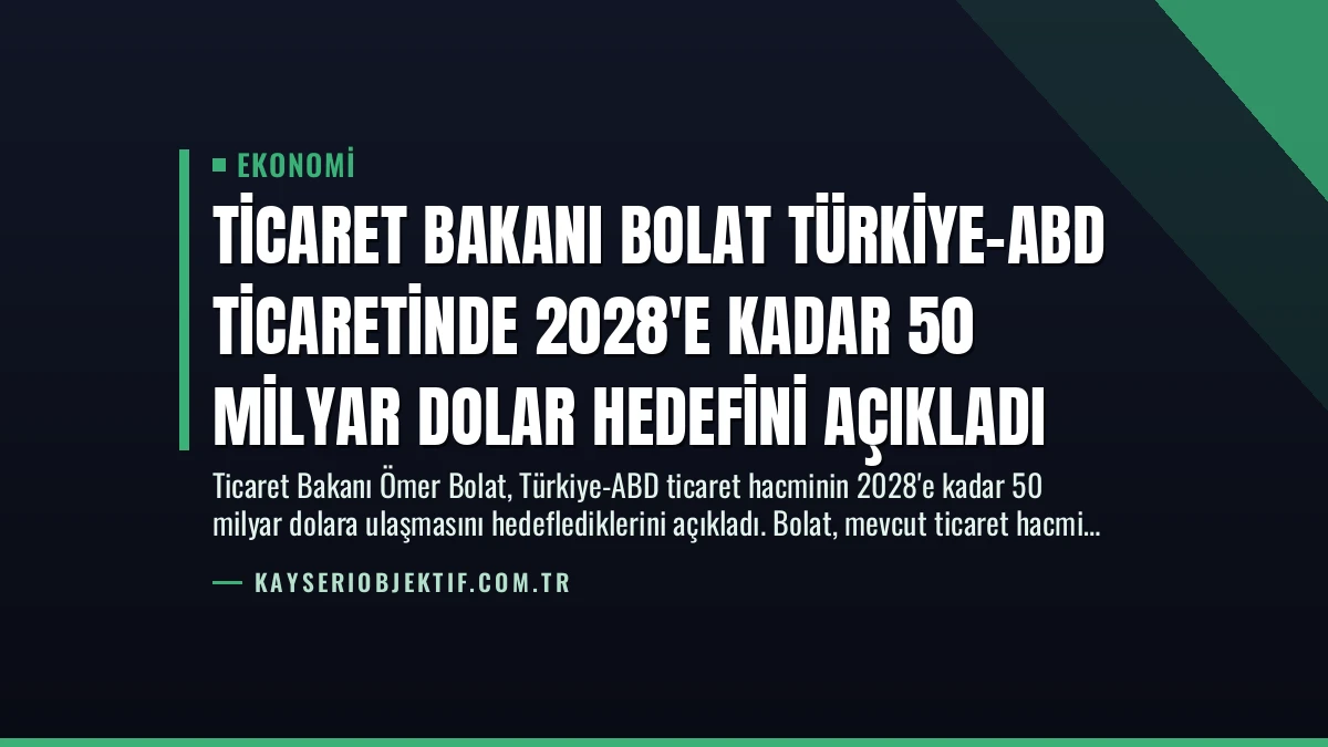 Ticaret Bakanı Bolat Türkiye-ABD Ticaretinde 2028’e Kadar 50 Milyar Dolar Hedefini Açıkladı