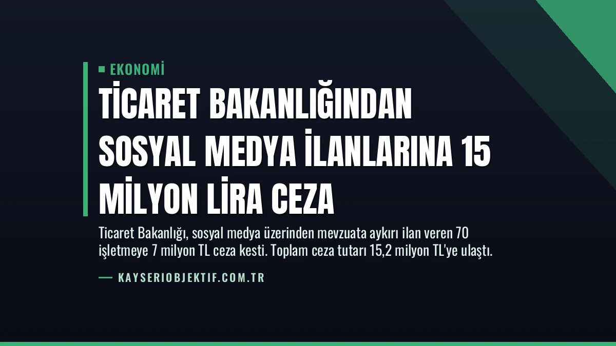 Ticaret Bakanlığından Sosyal Medya İlanlarına 15 Milyon Lira Ceza