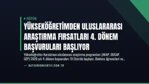 Yükseköğretimden Uluslararası Araştırma Fırsatları 4. Dönem Başvuruları Başlıyor